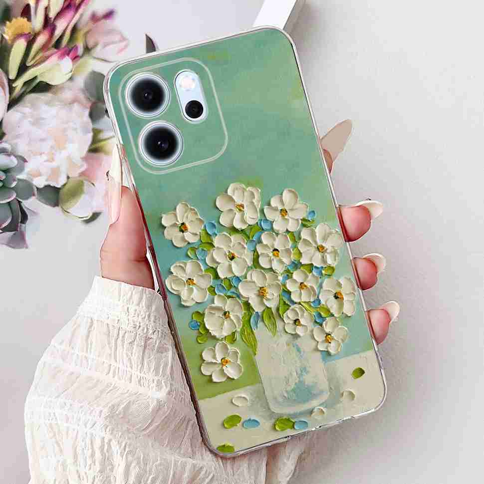 For Oppo Reno14 F 5G CPH27436.57" Case Colorful Butterfly Flowers TPU Soft Silicone Cover For Oppo Reno 14 F RENO14F Phone Cases