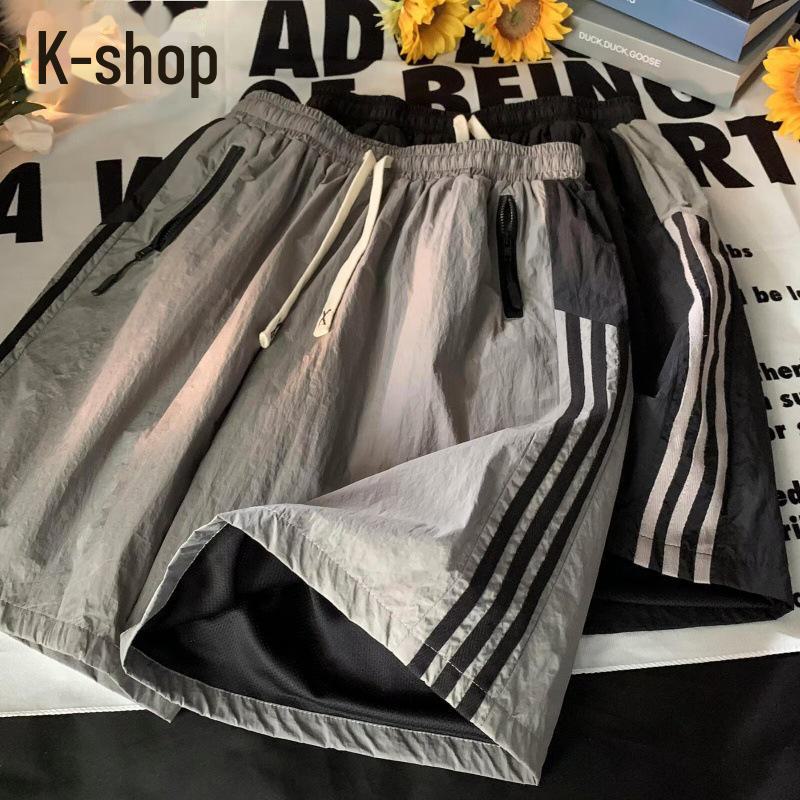 Мужские летние шорты в полоску в стиле ретро, быстросохнущие, для повседневной носки, трендовые