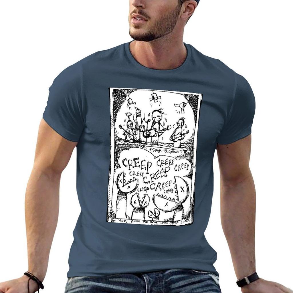 Creep An Illustrated Depiction Of The Band Performing Live Tshirt Work Comfort Tshirt For Unisex