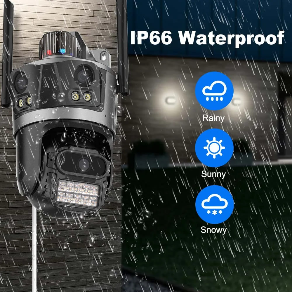 LS VISION ICsee Security PTZ Camera 6K 12MP HD Three Lens 8X Zoom Outdoor WiFi Wireless CCTV Video Surveillance Auto Tracking Home Protection