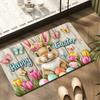 1Pcs Anti Fatigue Kitchen Rugs Easter Bunny Print Waterproof Non-Slip Thick Cushioned Kitchen Mat Heavy Duty Comfort Standing Mat for Kitchen