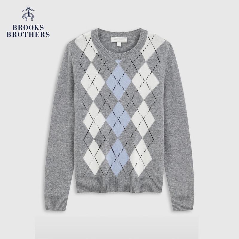 Женский джемпер в ромбы из чистой шерсти Brooks Brothers