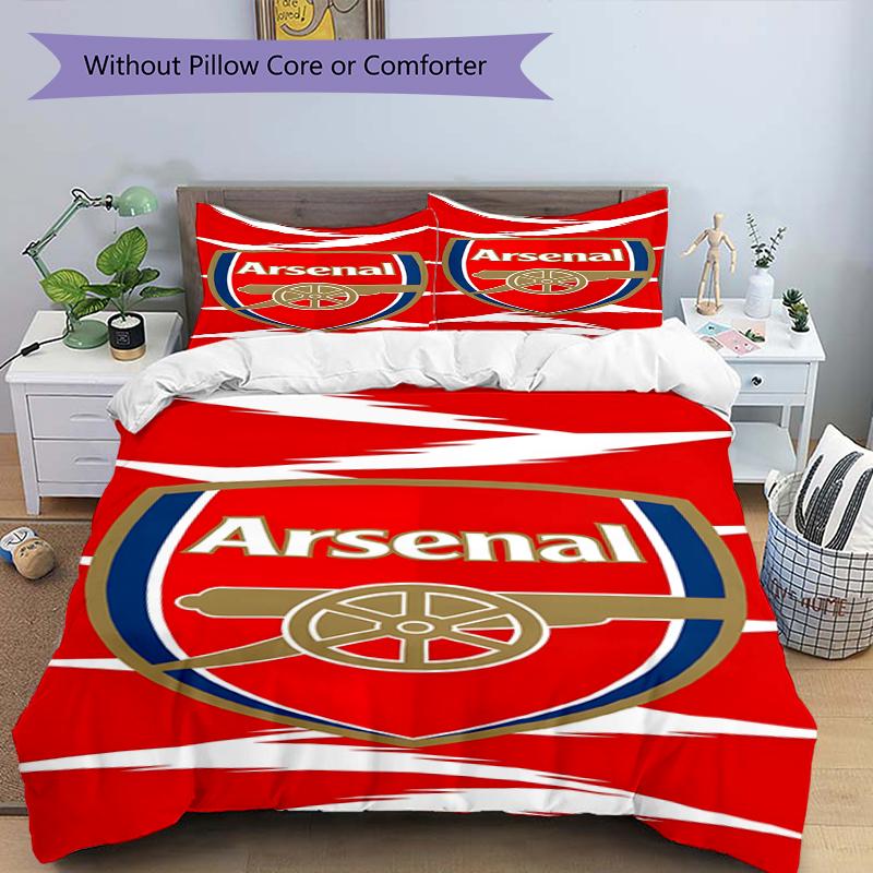 3pcs Duvet Cover Set (1*Duvet Cover + 2*Pillowcase, Without Core),football team.C Print Bedding Set, Bedroom Decor, All‑Season, Birthday Gift