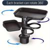 Spacious 3-In-1 Detachable Car Cup Holder Tray - Expandable Food Table with Sturdy Base - Cradle for Road Trips, Easy Snacking and Drinking