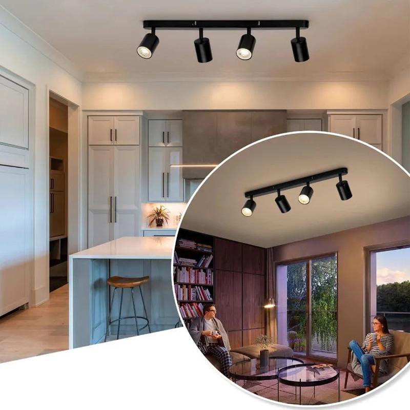 GU10 Ceiling Pendant Lamp Led Spot Lighting for Living Room Decor Kitchen Adjustable Angle Chandelier LED Track Ceiling Light
