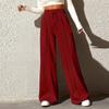 Women's Fashion Solid Colour Drawstring High Waist Wide Leg Pants Casual Sweatpants