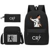 Printed Oxford Backpack Set Teens Kids 3-Piece School Bag Shoulder 20-35L Capacity Geometric Breathable Arc
