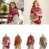 Tassel Design Blanket Scarf Floral Jacquard Winter Shawl Elegant Pashmina Shawl  Outdoor Use