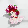 Новая Мода Акриловые Фигурки Леди Девочки Броши Булавки Для Женщин Преувеличенные Мультяшные Милые Значки на Рюкзак Лацкан Брошь Украшения