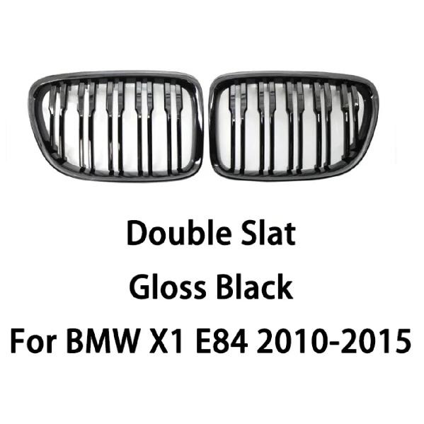 Car Gloss Black Front Bumper Grille For E84 X1 18i 20i 25i 28i 2009-2015 Sport Grill Double Slat Line Grilles Kindey Grills
