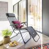 ADJUSTABLE DECK CHAIR Relax anthracite/black garden foldable
