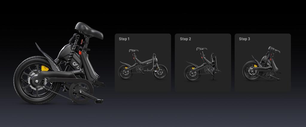 DYU A16 38V 250W Lightweight Magnesium Alloy Commuter Electric Bicycle - 55km Pedal Assist, Foldable, Equipped with Dual Disc Brakes