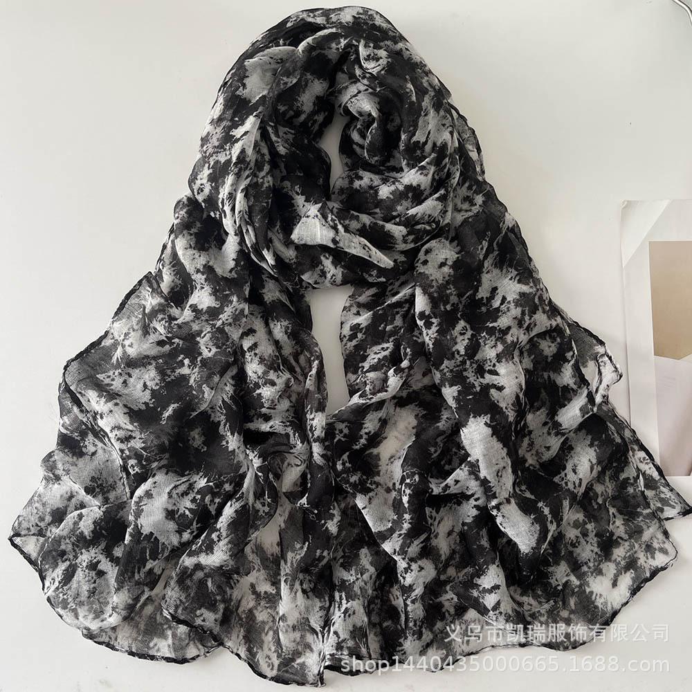 Шелковый шарф с леопардовым принтом, приятный для кожи, тонкий дизайн, длинный шарф, длинный шарф из балийской пряжи, универсальный женский шарф