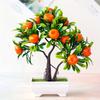 Artificial Fruit Tree Home Decor Plant Bonsai Small Potted Plastic Flower Fortune Orange Fruit Tree Flower Decoration Room Decor