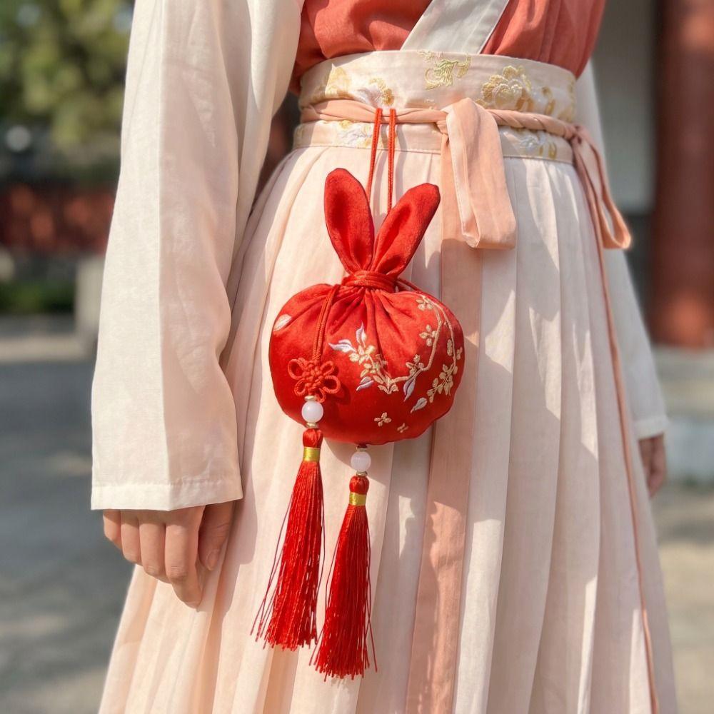 Brocade Chinese Style Blessing Pouch Handmade Hanging Embroidery Sachet Pendant Home Decor