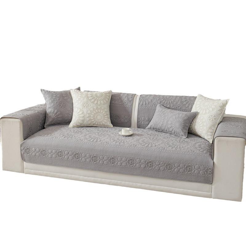 All-Season Universal Cotton Sofa Cushion Fabric Non-Slip Embroidery Sofa Cover Simple Sofa Towel New Seat Cushion