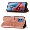 For Motorola Moto G45 5G/G34 5G Wallet Case with Wrist Strap Butterfly Imprint Leather Phone Cover