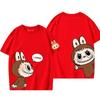 Cartoon Labubu Printed Women's Short-sleeved T-shirt Round Neck Summer Loose Casual Top