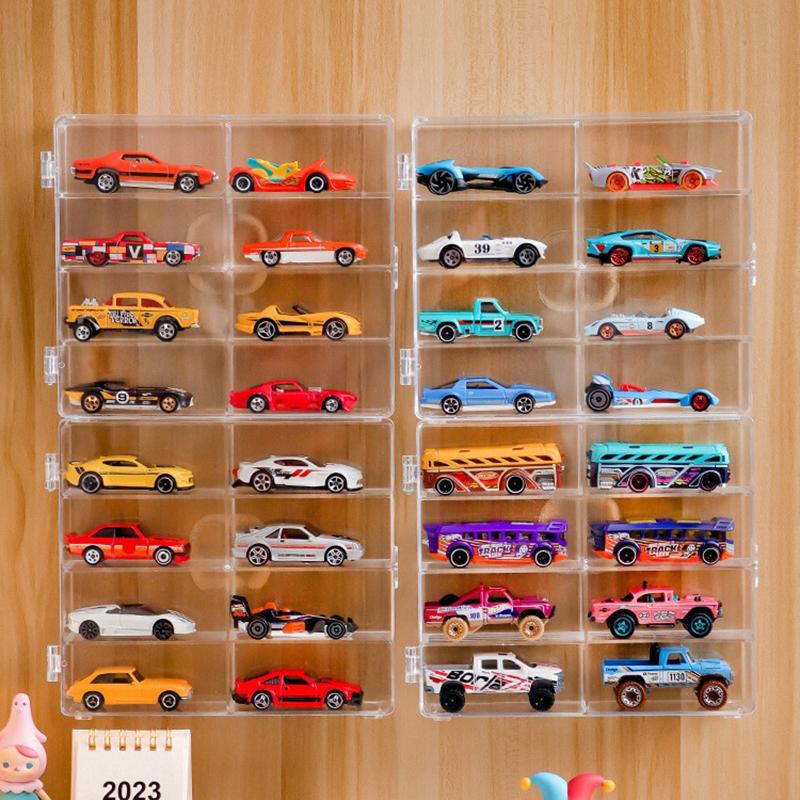 1:64 акриловых автомобильных витрин для игрушечных шкафов для моделей автомобилей, пылезащитная автомобильная непробиваемая клейкая настенная прозрачная витрина