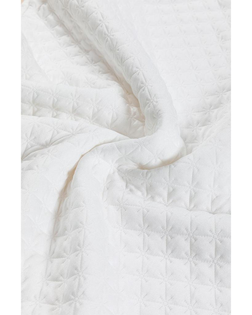 Azura Exchange White Split Neck Quilted Long Sleeve Top