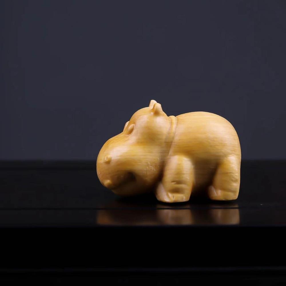 Резьба по дереву Китайский зодиак Поделки Мини Фигурка Украшение для рабочего стола Новое деревянное новогоднее украшение