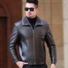 New Thickened Fur One-piece Men's Casual Plus Velvet Warm Lapel Middle-aged and Elderly Genuine Leather Jacket Sheepskin Jacket Winter