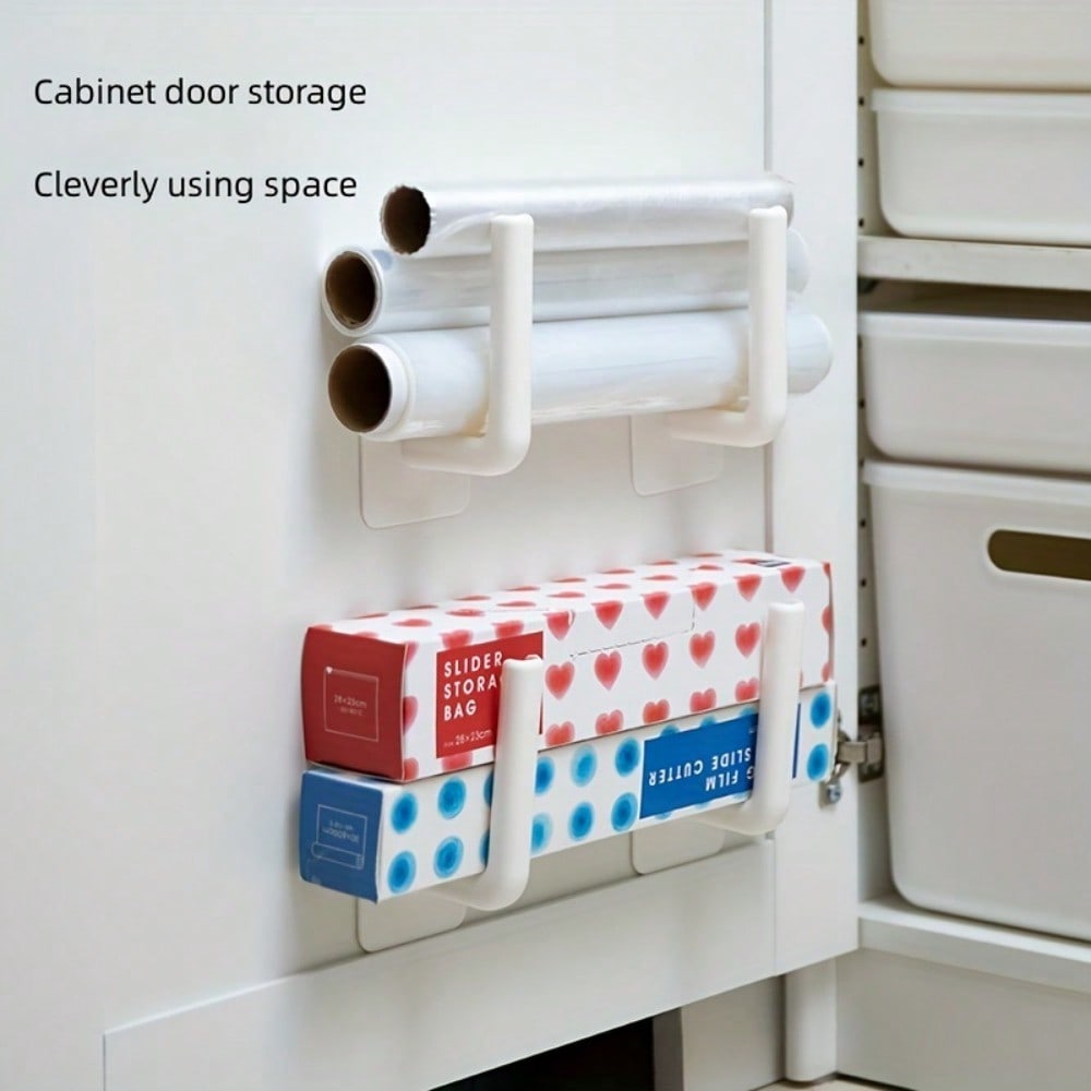 Home Multifunctional Hook Kitchen Pot Lid Cup Paper Towel Roll Hanging Rack Wall Free Punch L-Shaped Large Storage Hook