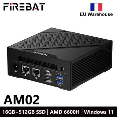 FIREBAT AM02 МИНИ-ПК AMD Ryzen 5 6600H LPDDR5 16 ГБ ОЗУ 512 ГБ SSD WIFI6 BT5.2 Портативный Настольный МИНИ-ПК Компьютер