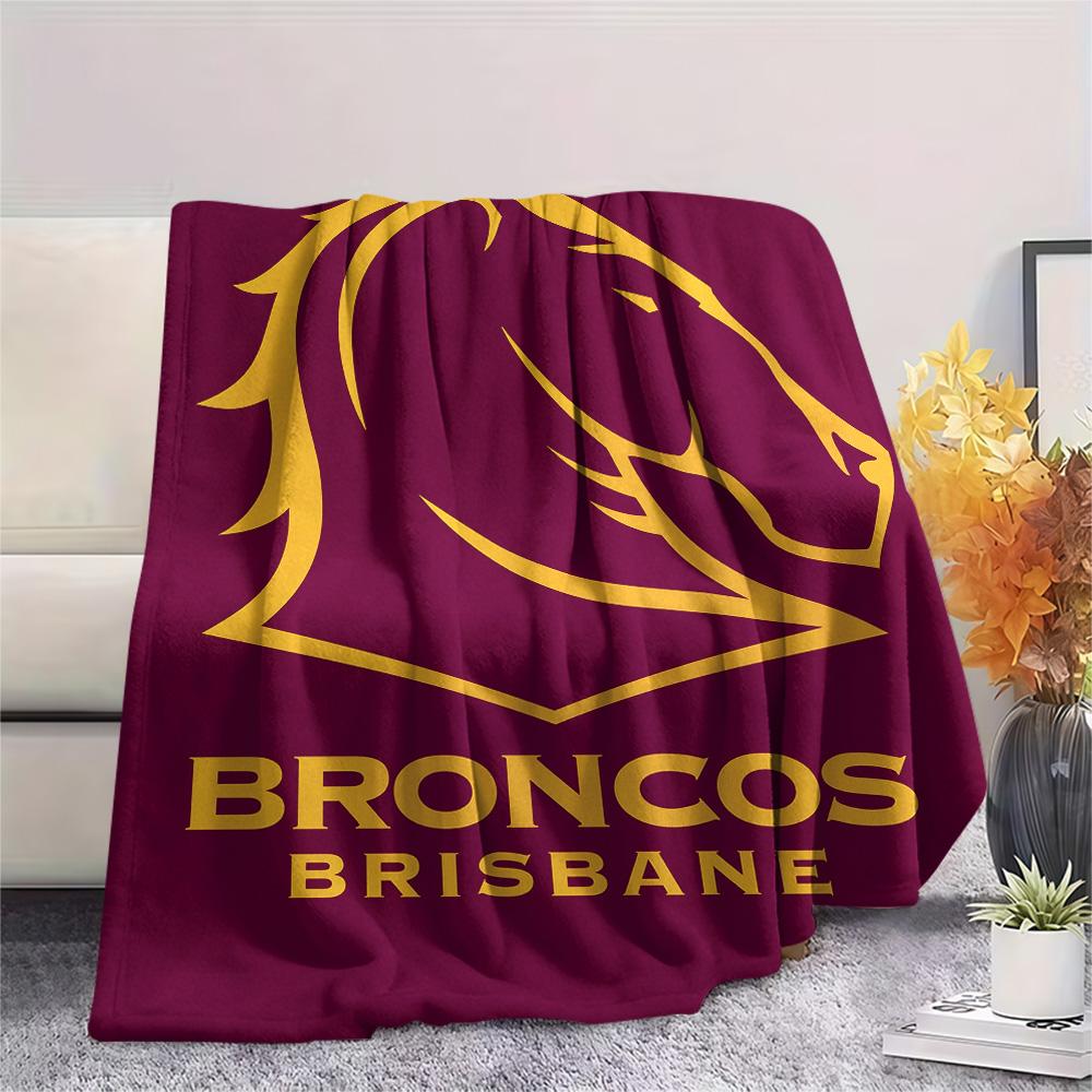 Brisbane Broncos Print Flannel Blanket, High quality Comfortable for All Seasons, Home Decor, Warmth and Comfort