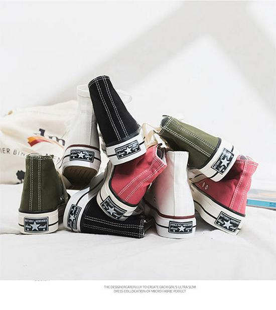 Женские высокие парусиновые туфли на толстой подошве, дышащая плоская платформа, универсальная корейская мода R66