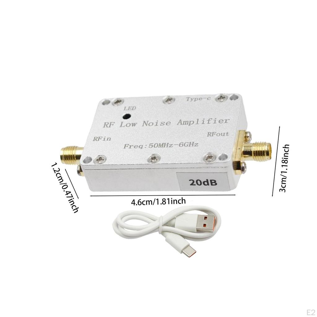 50M-6GHz RF Amplifier Type C Interface Aluminum Alloy Low Noise
