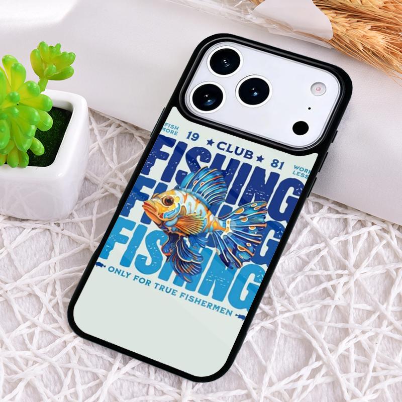 Fishing-Quote-Please-Hold Phone Case for iPhone 17 Air 16 15 11 12 14 13 Pro Max Shockproof Cover