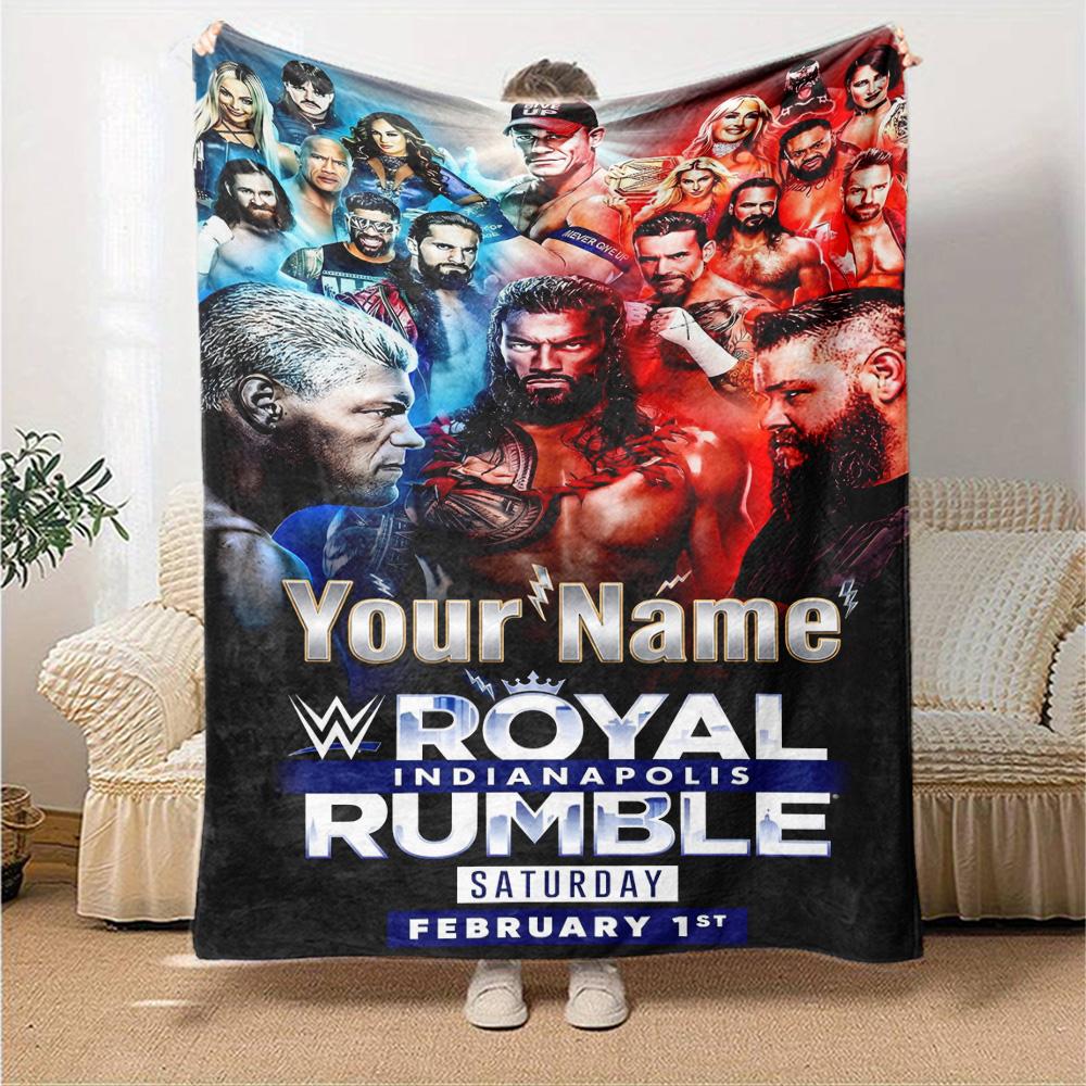 Royal Rumbl Personalized Name Blanket Multi-purpose Personalized Blanket Comfortable Suitable for Nap Chair Home Decor Sofa Four Seasons Multipurpose