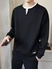 Men's Two-Piece Look Heavyweight Long Sleeve Hoodie 2025 Spring/Autumn Round Neck Base Shirt