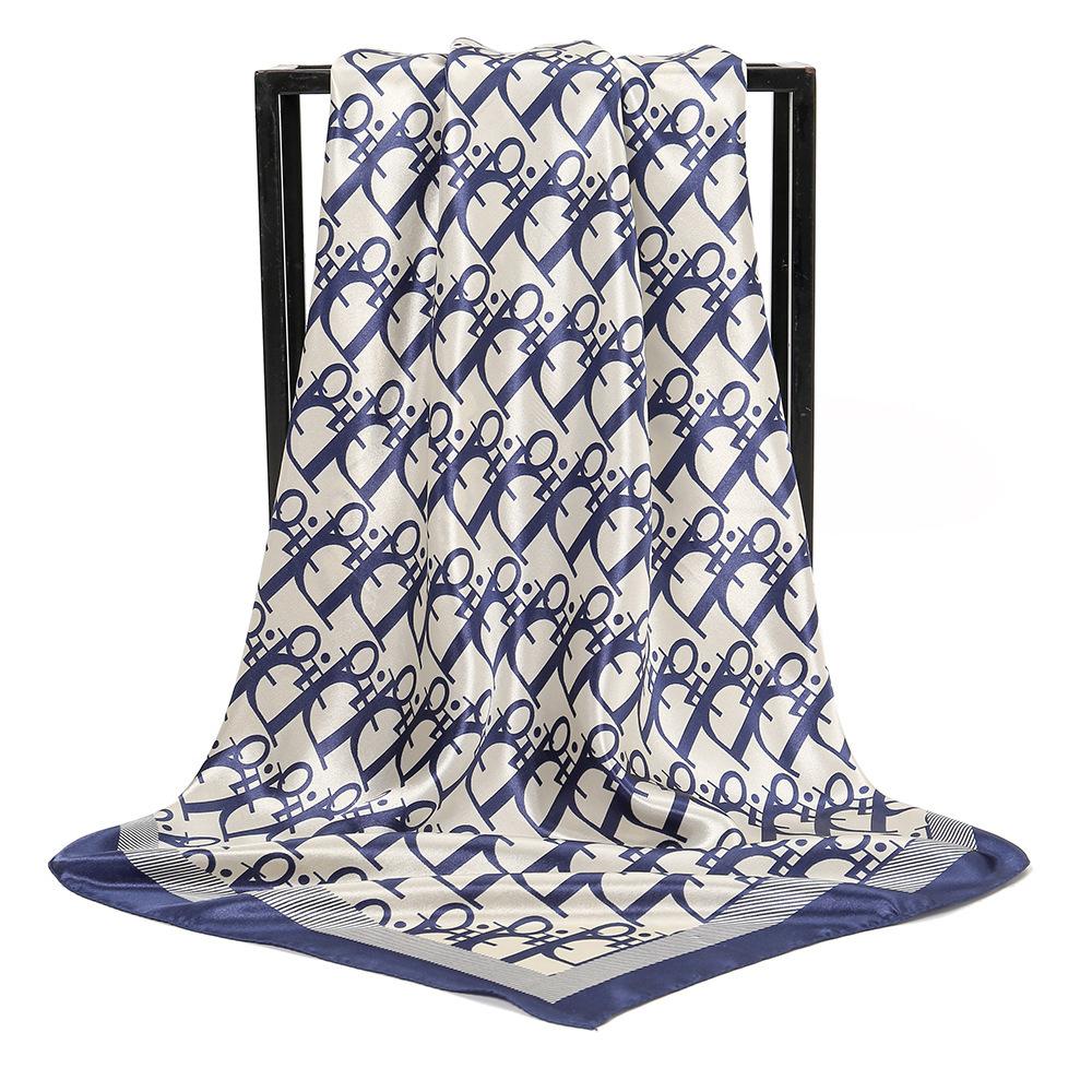 Spring and Autumn Women's Cashew Print Square Scarf Fashion Commuting Versatile Headscarf Stained Rose Square Scarf