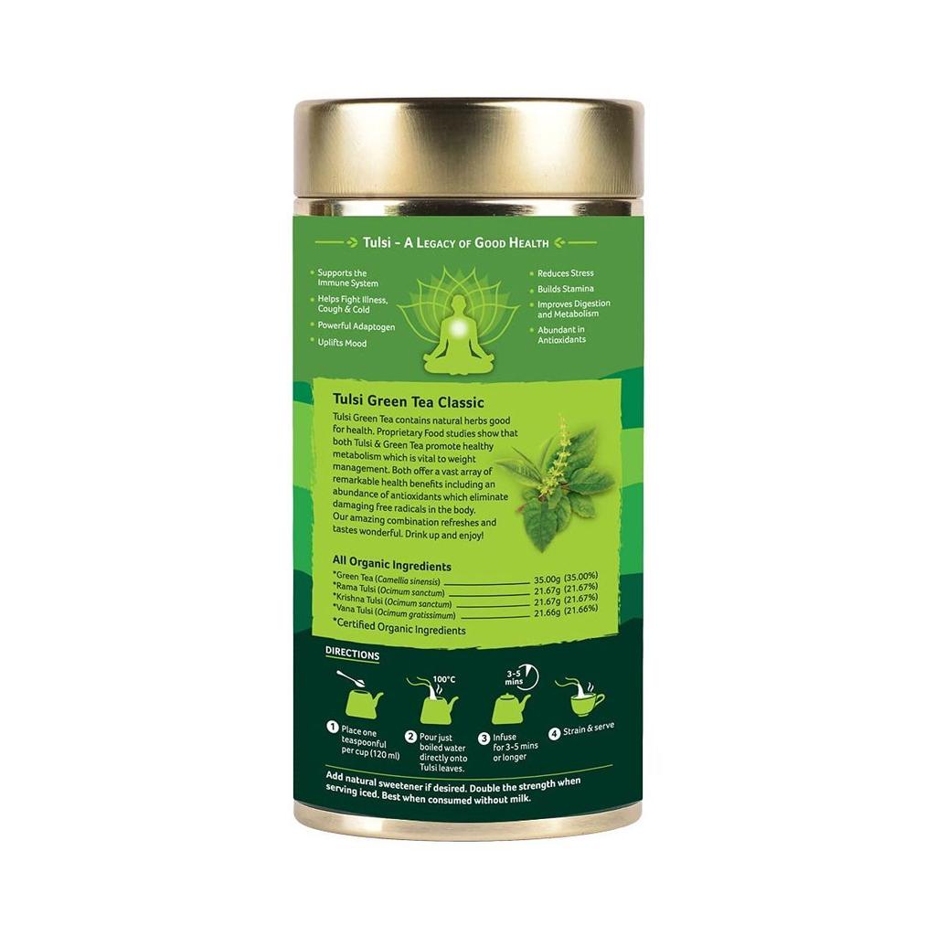 Зеленый чай с Тулси (100 г), Tulsi Green Tea Classic,  Organic India