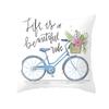 Flower and Grass Bicycle Pillow Cover for Home Ins Nordic Pillow Photo Small Fresh Cushion