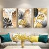 Nordic Plants Golden Leaf Canvas Painting Posters and Print Wall Art Pictures for Living Room Bedroom Dinning Room Modern Decor