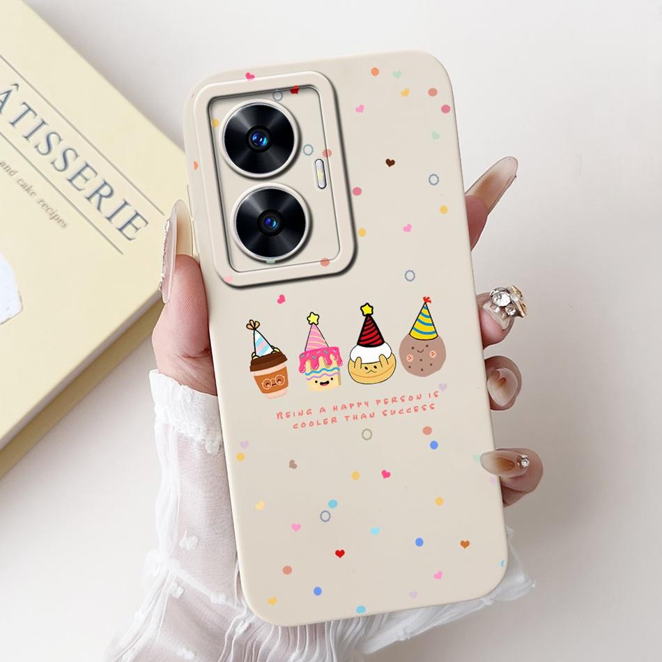 Для Realme C55 Элегантный Чехол из Мягкого Силикона с Печатью Для RealmeC55 Narzo N55 4G RMX3710 Защита Камеры Ударопрочные Чехлы для Телефона