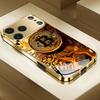 Премиальный золотой технический узор Биткоина Для чехла iphone 17 модные чехлы для телефона Стеклянный чехол для телефона для iPhone 17 16 15 14 13 pm Pro Plus