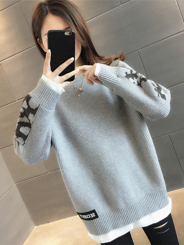 Модный женский свитер из искусственной двух частей осень-зима 2024 года — уютный, толстый и стильный, незаменимый элемент многослойности