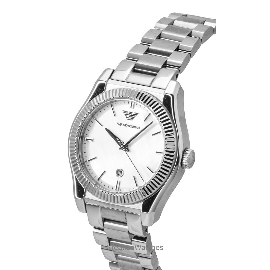 Emporio Armani Женские часы из нержавеющей стали с перламутровым циферблатом, кварцевые AR11723