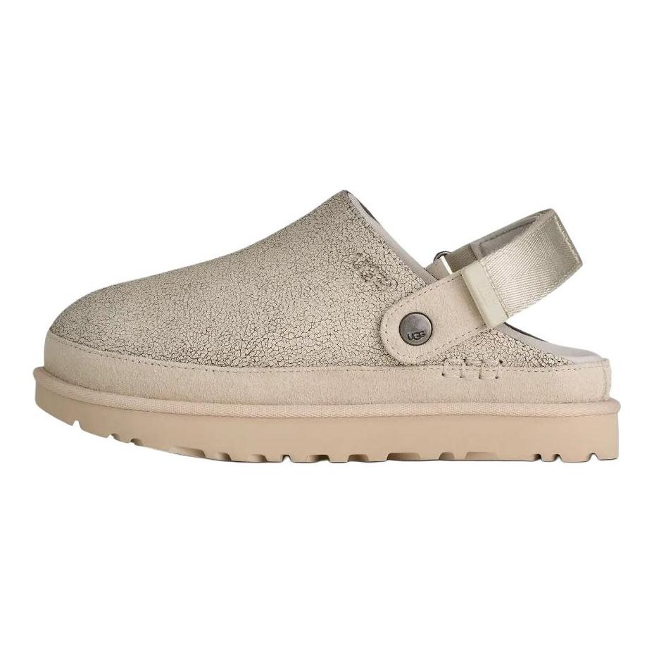 UGG Goldenstar Кроксы с эффектом кракелюра Кожаные Низкие Повседневная Обувь Женские Экрю 1177853-CRCK