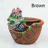 1pcs Flower Pot Resin Desktop Decor Garden Planter Bonsai Handcrafts Decoration