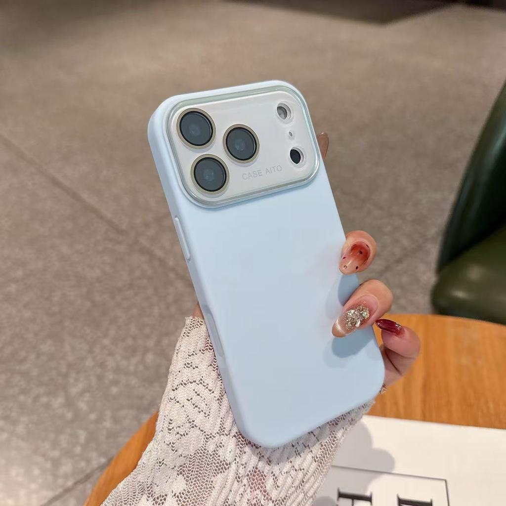 Large Window Camera Protection Silicone Case For iPhone 17 16 15 14 13 12 11 Plus Pro Max Solid Color Matte Shockproof Cover