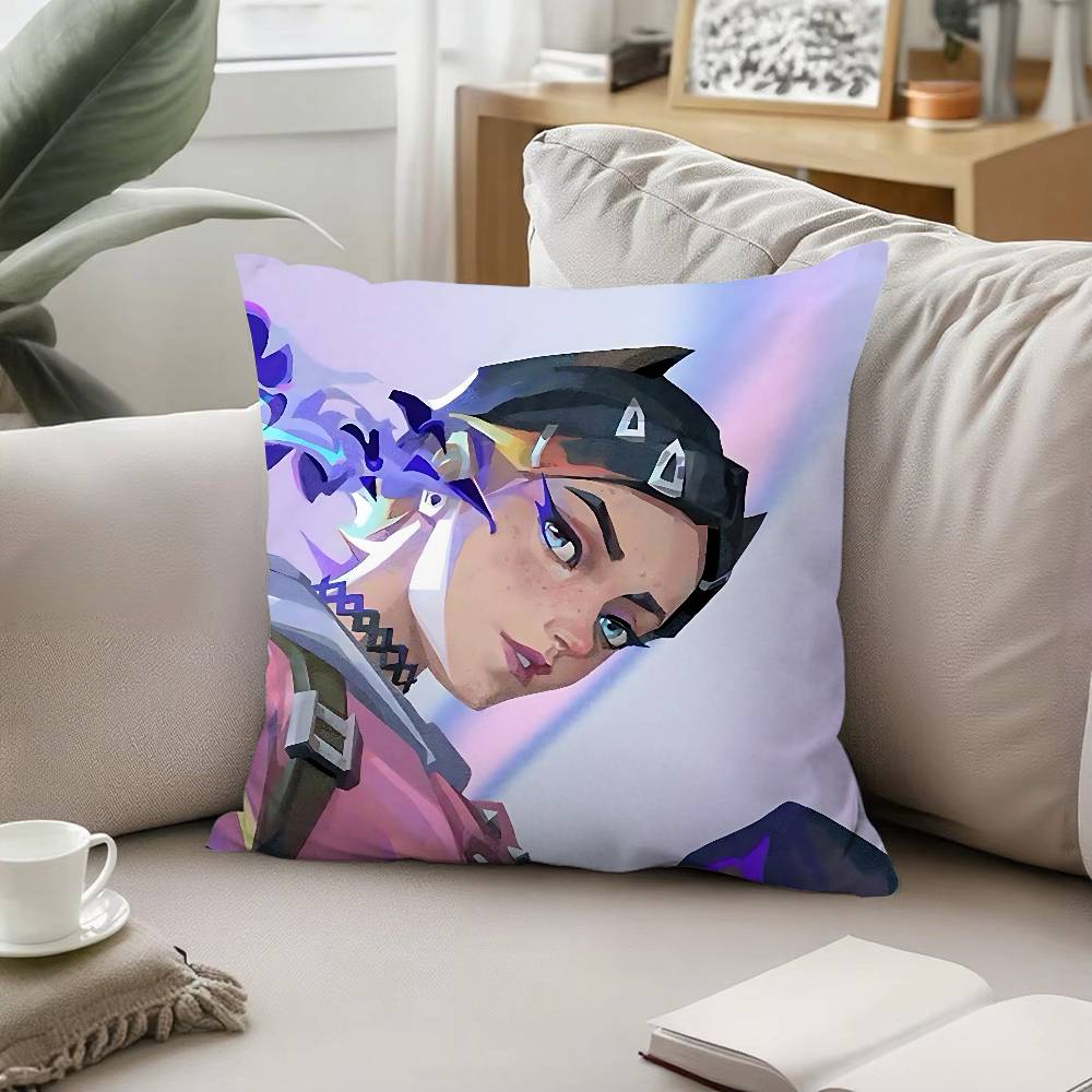 Cute C-Clove V-ValorantS Throw Pillow Covers Pattern Cushion Cover Suitable For Sofa Bedroom Car Pillow Cover