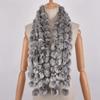 Korean Version of Autumn and Winter Thickened Warm Grass Rabbit Plush Extended Four Volleyball Real Rabbit Fur Scarf Fashion Ball Scarf