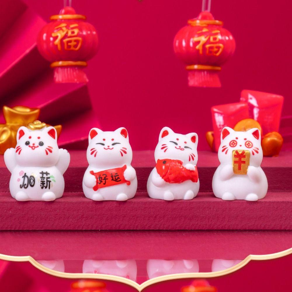 Micro Landscape Creative Cute Good Luck Fat Fortune Cat DIY Decoration Accessories Car Desktop Mini Ornaments Office Desktop