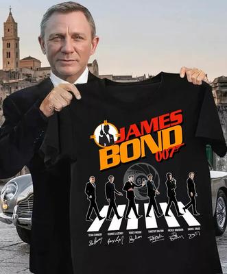 Футболка с подписью Джеймса Бонда 007 "Спасибо за воспоминания" Все размеры S-5XL Унисекс