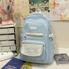 Schoolbag Japanese dopamine schoolbag Korean version ins Middle and high school students cute backpack contrasting colors casual versatile backpack